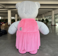Dress Teddy Bear  Wedding Party Easy Wear Good Visual Adult Cosplay Plush Inflatable Teddy Bear Costume with pink Skirt for Sale,Big Mascot,Manufacturer Wedding Party Easy Wear Good Visual Adult Cosplay Plush Inflatable Teddy Bear Costume with pink Skirt for Sale