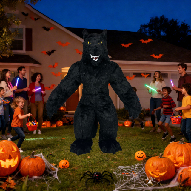 Wolf Inflatable Costume Mascot Parade Adult Role Cosplay Animal Birthday Halloween Party Activity Plush Suit