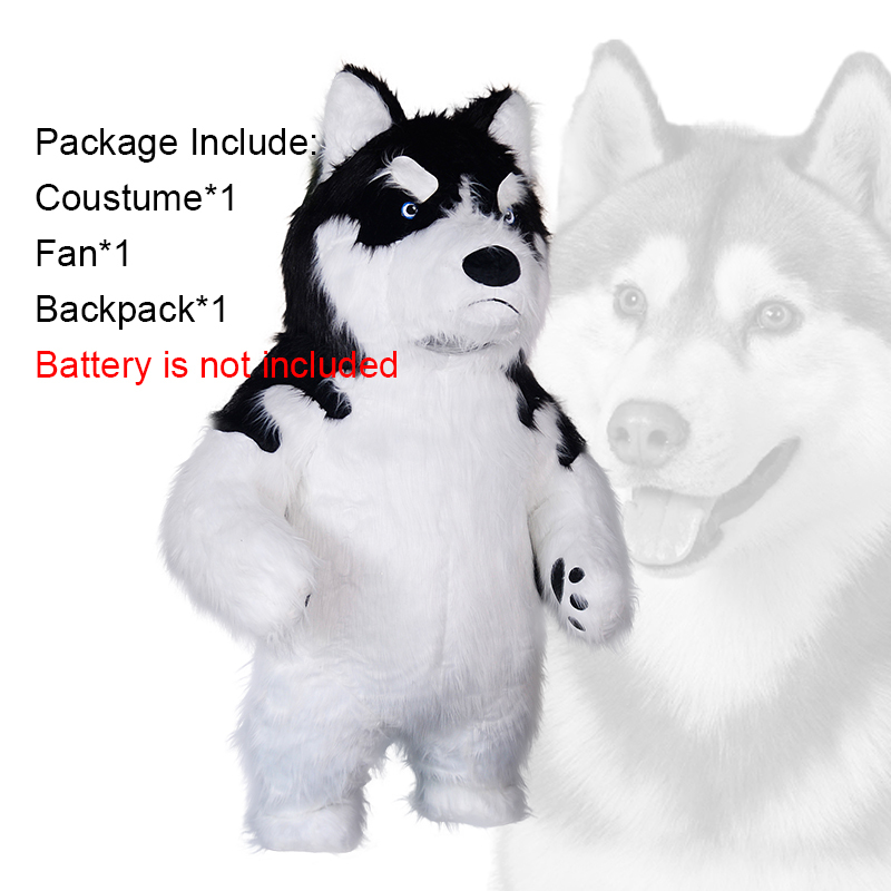 Saygo in Stock CE 2M/2.6M Inflatable Husky Cartoon Character Dog Mascot Costume Cosplay Suit for Party
