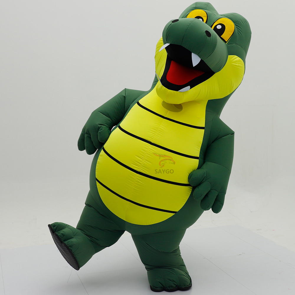 Inflatable Realistic Green Dinosaur Costume Adult Unisex Saygo Brand Mardi Gras/Carnival Cosplay Animals & Bugs Theme In-Stock