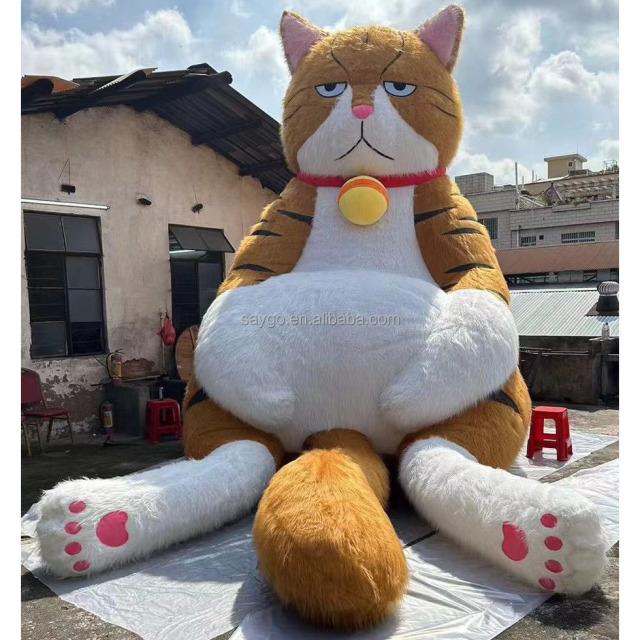 Hot Sale Various Customized Color Fat Cat Mascot Costume Tall Height Cat Costume Orange Cat Mascot Costume for Advertising
