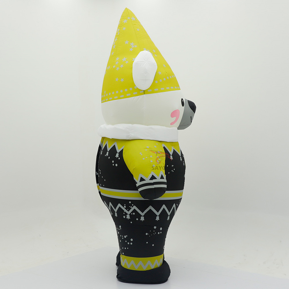 Yellow Starbucks Mascot Bears Inflatable Mascot Costume for Adults Cosplay Performance 2.2m Bear Inflatable Clothing,Big Mascot,Yellow Star Bears Inflatable Mascot Costume for Adults Cosplay Performance 2.2m Bear Inflatable Clothing