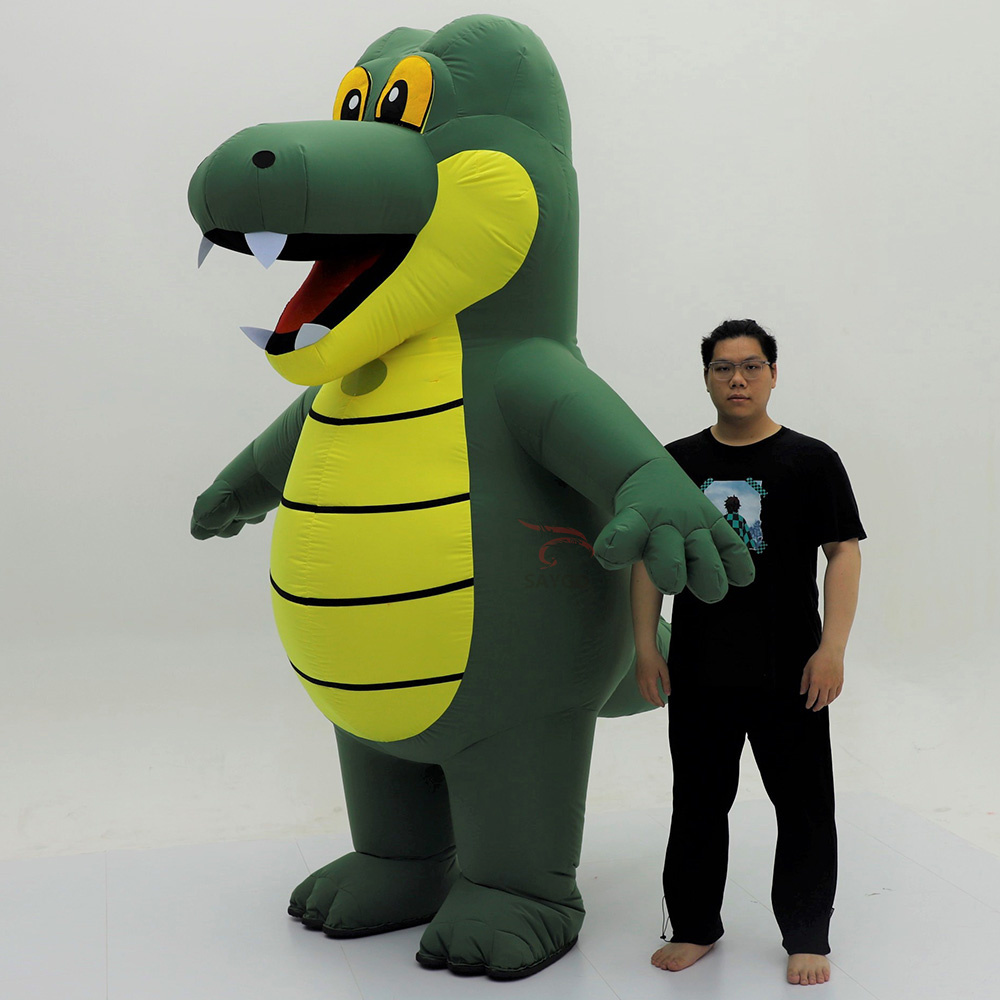 Inflatable Realistic Green Dinosaur Costume Adult Unisex Saygo Brand Mardi Gras/Carnival Cosplay Animals & Bugs Theme In-Stock