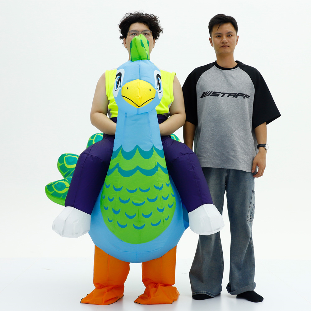 Green Peacock Inflatable Cosplay Wear Mascot Costumes Poly Pros Inflatable Peacock Clothing Sale