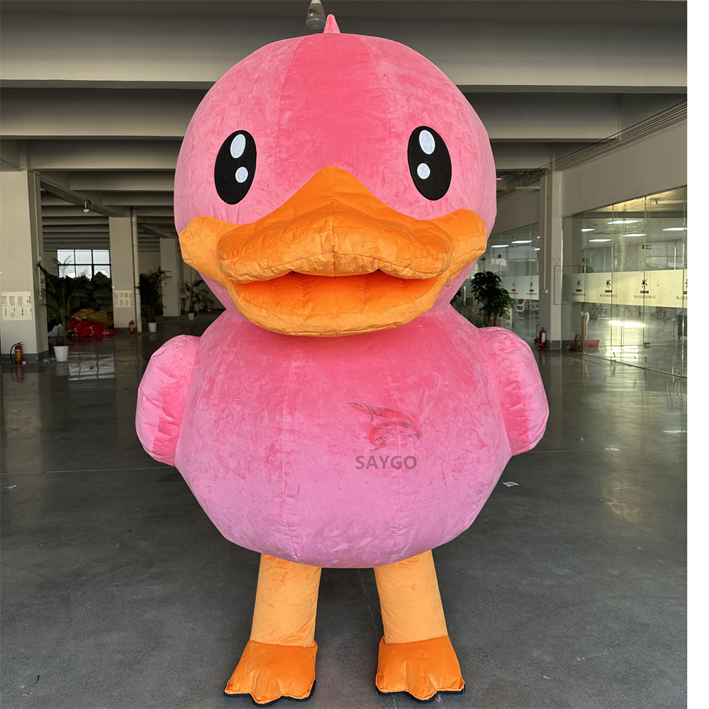 My Little Pink Duck Dolls Mascot Costume Adults 2m 2.6m Inflatable Anime Cosplay Costume Duck Clothing for Sale