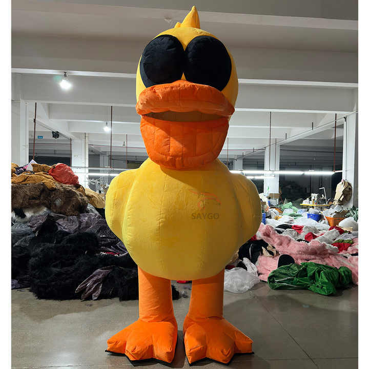 Large Advertising Inflatables Yellow Duck Mascot Costume for Adults Cosplay Walking Outside 2m/2.6m Tall Duck Costumes Customize