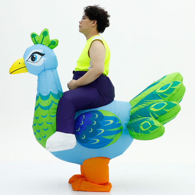 Green Peacock Inflatable Cosplay Wear Mascot Costumes Poly Pros Inflatable Peacock Clothing Sale