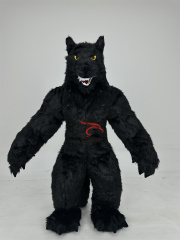 Realistic Wild Animal Party Event Inflatable Wolf Big Mascot Costume Inflatable Cartoon Walking Black Wolf Costume for Adults