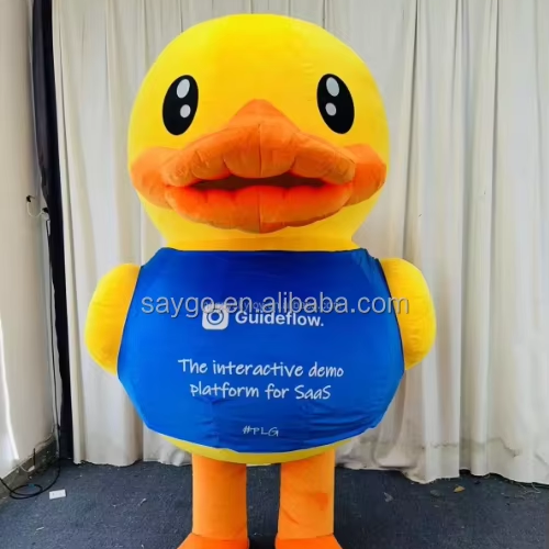 Custom Made Inflatable Duck Adult and Kids Mascot Costume Commercial Unisex Plush Mascot Costume Duck Mascot Costume for Ads