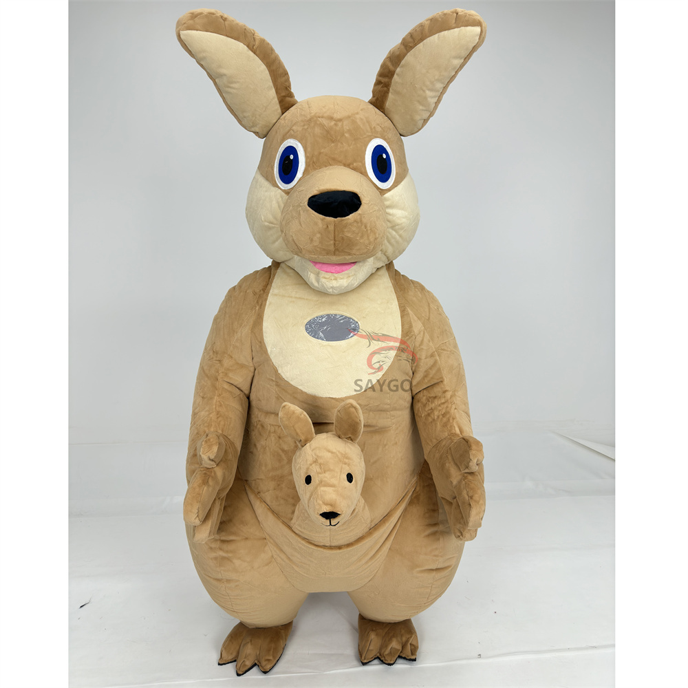 Fun 2m/2.6m Inflatable Kangaroo Mascot Costume for Adults for Halloween Carnival or Bear Bird Panda Style Walking Cartoon