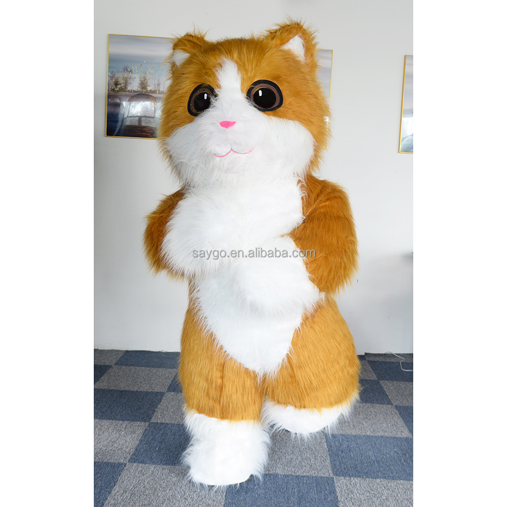 Furry Inflatable Cat Cartoon Mascot Costumes Style Mascot Costume Anime Cosplay Garfield Plush Cat Costume Suits for Ads