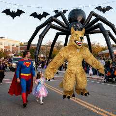 Wolf Inflatable Costume Mascot Parade Adult Role Cosplay Animal Birthday Halloween Party Activity Plush Suit