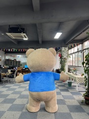 Hot Sale Teddy Bear Animal Inflatable Mascot Costume Inflatable Cartoon Walking Bear Costume with T-shirt for Party