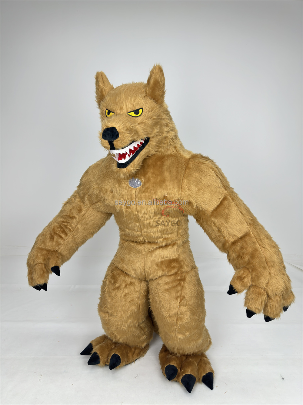 2.2m Adult Full Inflatable Wolf Costume Custom Real Life Mascot Suit for Halloween Fancy Dress Animal Cosplay Outfit Promotions