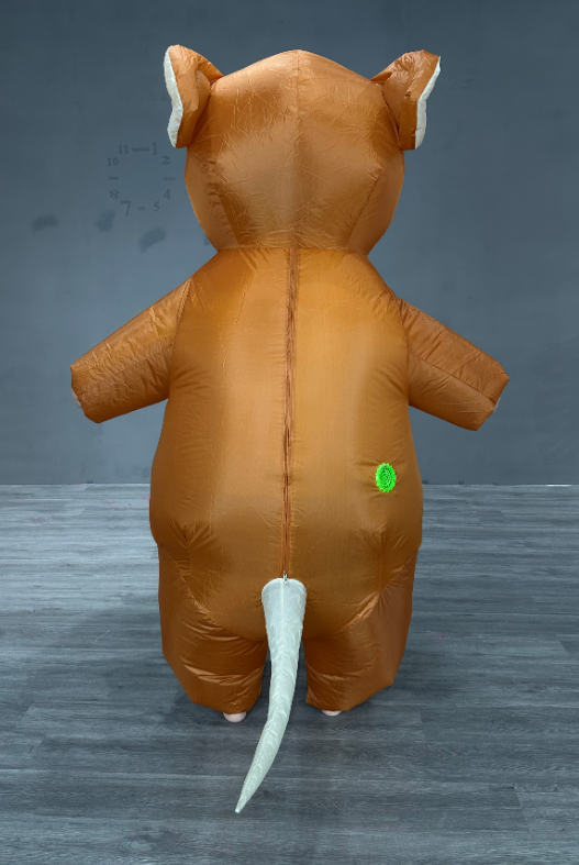 Bright Brown Pvc Costumes Inflatable Mouse Mascot Costume Suit for Party Dress.