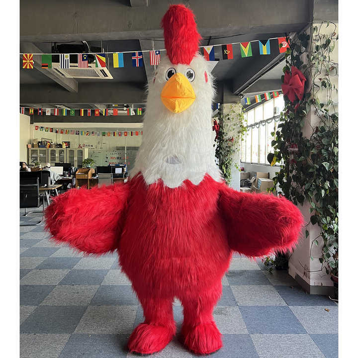 Unisex Adult Suit Animal Wholesale Popular Plush Walking Giant Inflatable Rooster Mascot Costume Cartoon Character for Sale