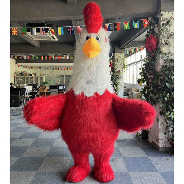 Unisex Adult Suit Animal Wholesale Popular Plush Walking Giant Inflatable Rooster Mascot Costume Cartoon Character for Sale