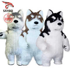 Saygo in Stock CE 2M/2.6M Inflatable Husky Cartoon Character Dog Mascot Costume Cosplay Suit for Party