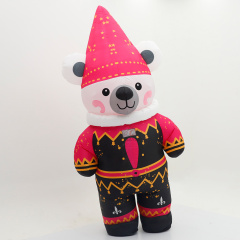 Funny Fat Santa Bear Inflatable Mascot Costumes for Events Rental Business 2.2m 2.6m Height Inflatable Bear Clothing Sale