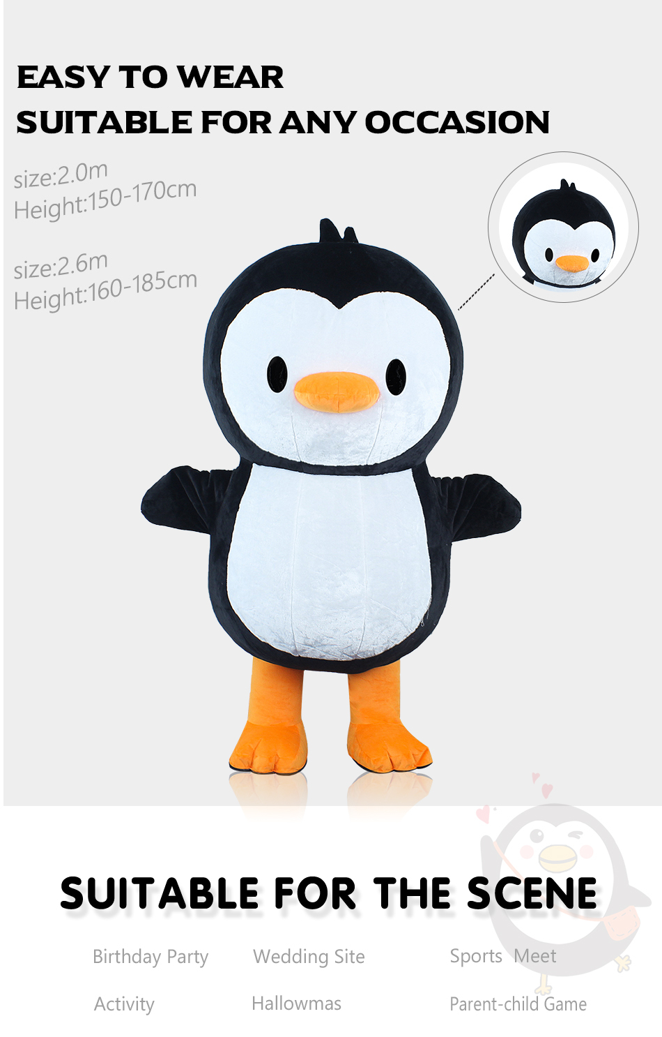 Custom Made Inflatable Sexy Penguin Costumes Inflatable Adult Penguin Costume Madagascar Penguin Costume for Events Advertising