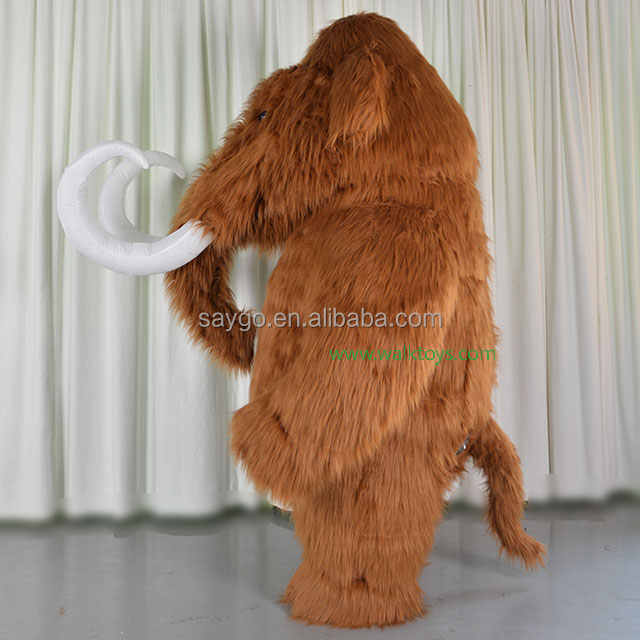 3m Mammoth Elephant Mascot Costume Inflatable Furry Manny Mammoth Costumes Elephant Mascots Clothes for Sale