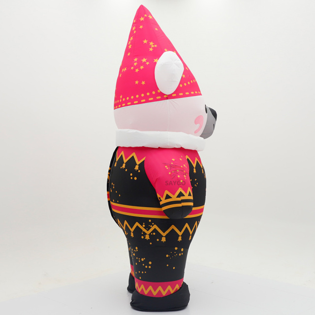 Funny Fat Santa Bear Inflatable Mascot Costumes for Events Rental Business 2.2m 2.6m Height Inflatable Bear Clothing Sale