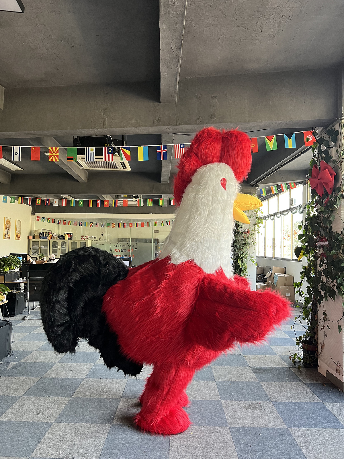 Unisex Adult Suit Animal Wholesale Popular Plush Walking Giant Inflatable Rooster Mascot Costume Cartoon Character for Sale