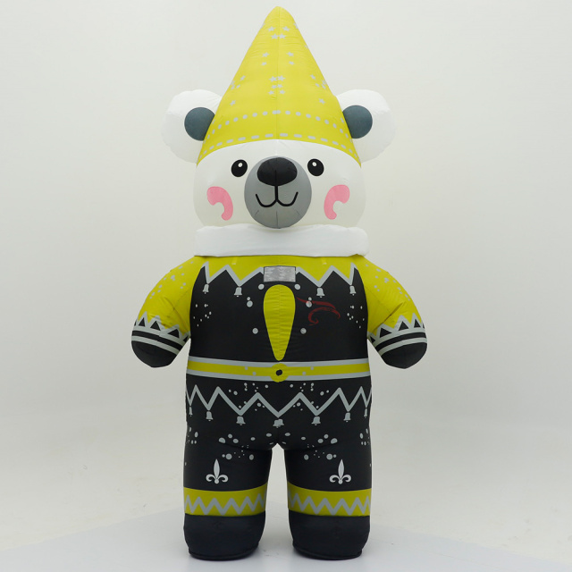 Yellow Starbucks Mascot Bears Inflatable Mascot Costume for Adults Cosplay Performance 2.2m Bear Inflatable Clothing,Big Mascot,Yellow Star Bears Inflatable Mascot Costume for Adults Cosplay Performance 2.2m Bear Inflatable Clothing