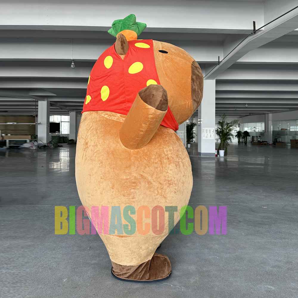 Chinese Cartoon Character Make Funny Adult Inflatable Brown Kapibala Mascot Costume Cartoon Mascots for Party Events Rental Ads