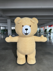 Party Animal Walking Cartoon Brown Teddy Bear Costume Custom Giant Inflatable Bear Mascot Costume for Adult