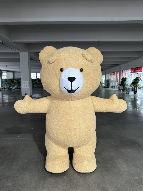 Party Animal Walking Cartoon Brown Teddy Bear Costume Custom Giant Inflatable Bear Mascot Costume for Adult
