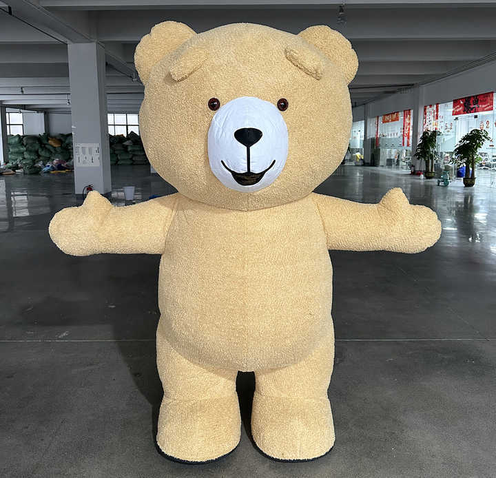 Party Animal Walking Cartoon Brown Teddy Bear Costume Custom Giant Inflatable Bear Mascot Costume for Adult