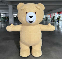 Party Animal Walking Cartoon Brown Teddy Bear Costume Custom Giant Inflatable Bear Mascot Costume for Adult