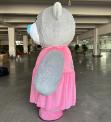 Dress Teddy Bear  Wedding Party Easy Wear Good Visual Adult Cosplay Plush Inflatable Teddy Bear Costume with pink Skirt for Sale,Big Mascot,Manufacturer Wedding Party Easy Wear Good Visual Adult Cosplay Plush Inflatable Teddy Bear Costume with pink Skirt for Sale