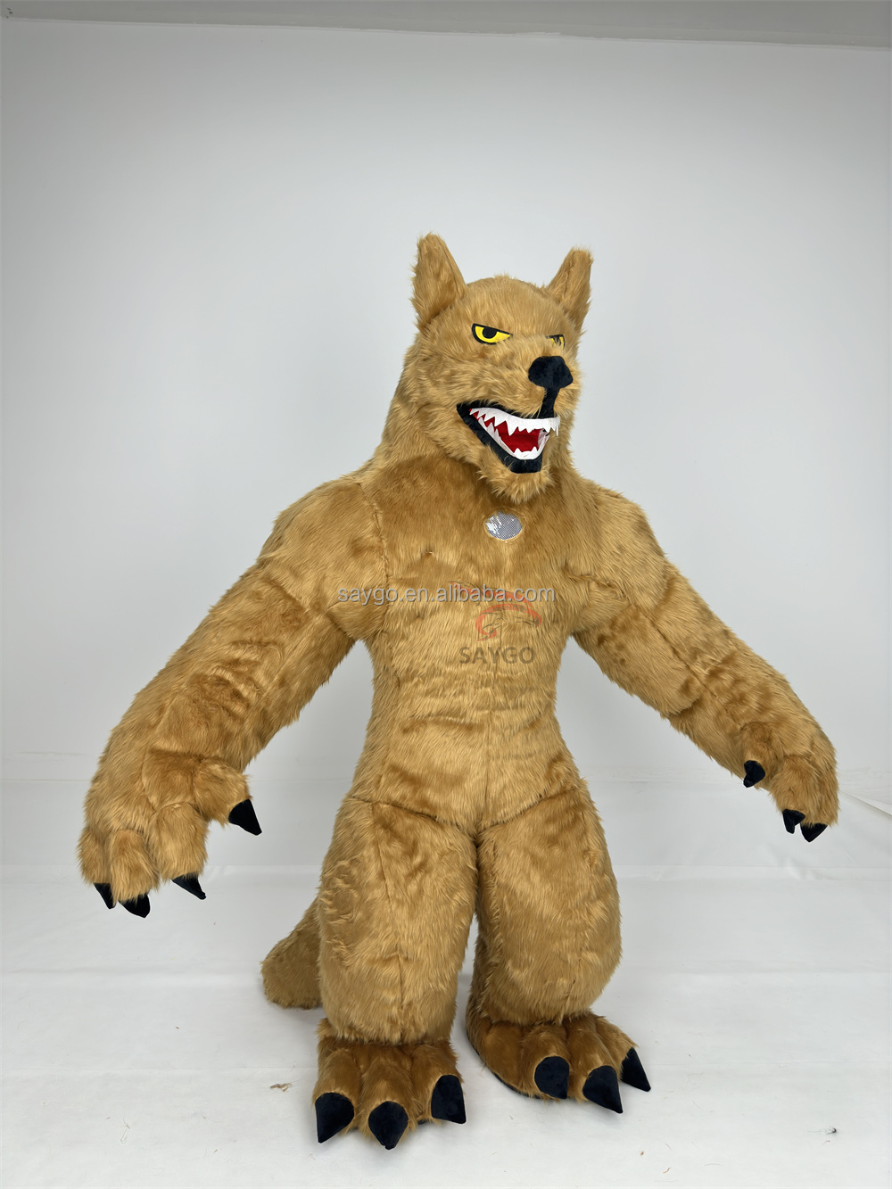 2.2m Adult Full Inflatable Wolf Costume Custom Real Life Mascot Suit for Halloween Fancy Dress Animal Cosplay Outfit Promotions