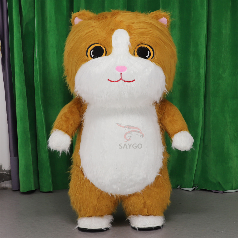 Customize Cute Furry Cat Mascot Costume 2m 2.6m Inflatable Cat Costume Clothes for Women Adults Dress up