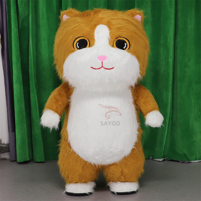 Customize Cute Furry Cat Mascot Costume 2m 2.6m Inflatable Cat Costume Clothes for Women Adults Dress up