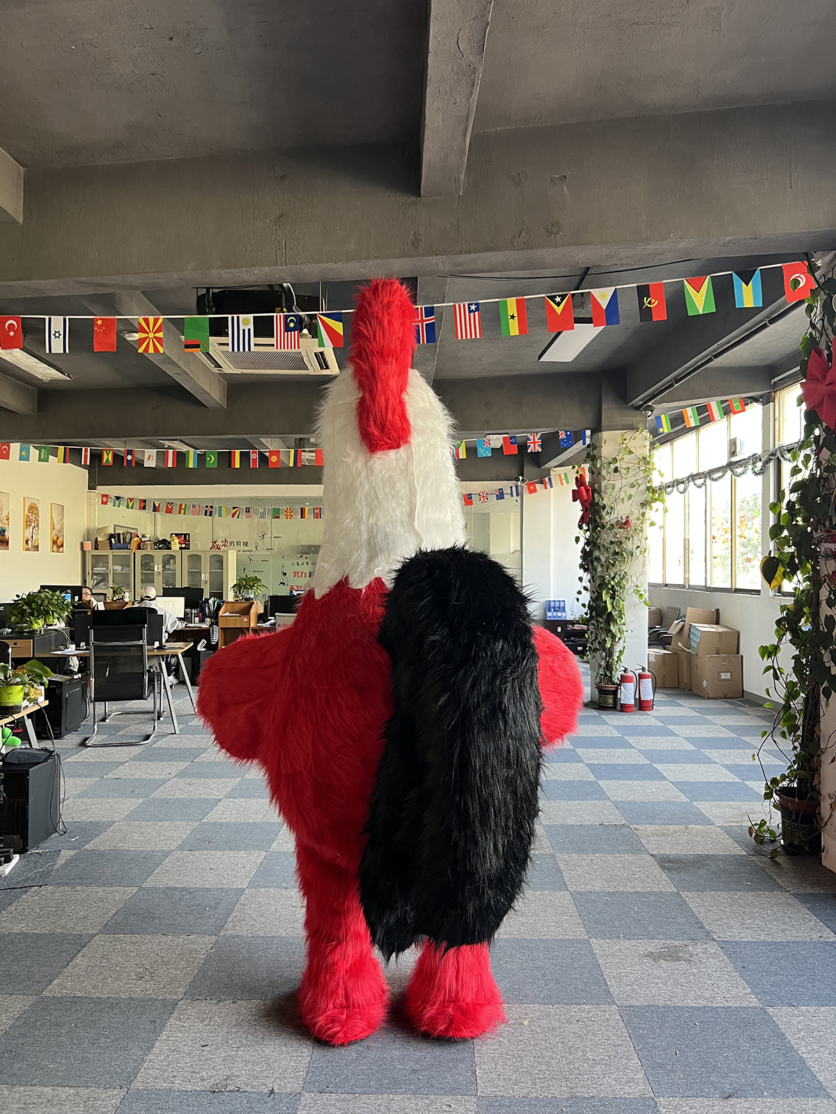 Unisex Adult Suit Animal Wholesale Popular Plush Walking Giant Inflatable Rooster Mascot Costume Cartoon Character for Sale