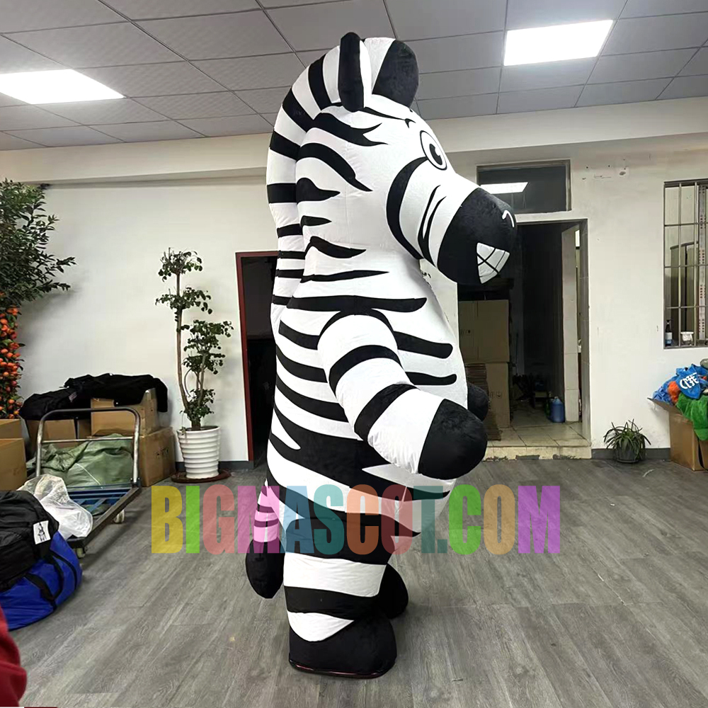 Manufacturer Custom Cartoon Plush Fur Zebra Animal Mascot Costume Inflatable Cute Cartoon Mascot for Adult Party Costume