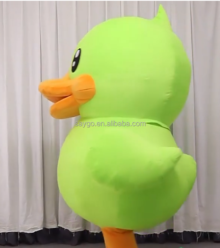 Giant 2m/2.6m Inflatable Green Duck Mascot Costume for Adults Fun Cosplay Suit for Parties Anime & Bug Style on Sale