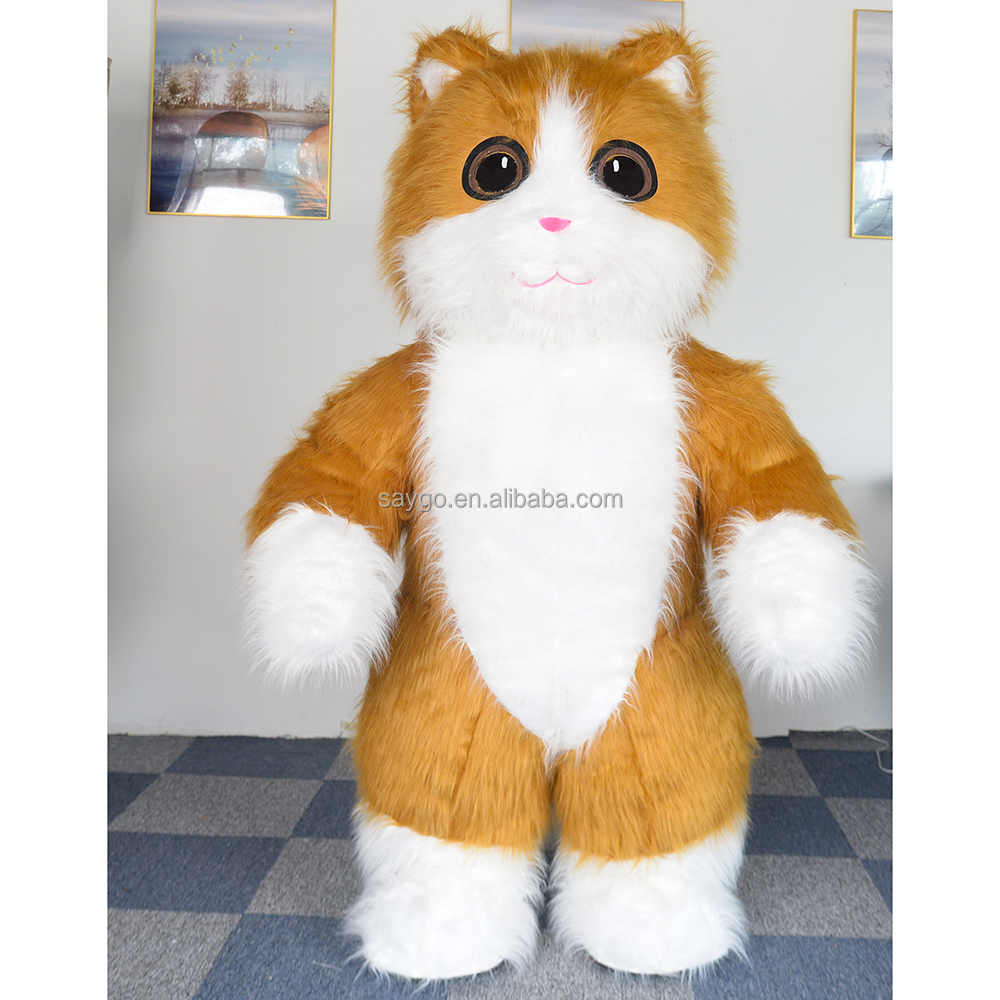 Furry Inflatable Cat Cartoon Mascot Costumes Style Mascot Costume Anime Cosplay Garfield Plush Cat Costume Suits for Ads
