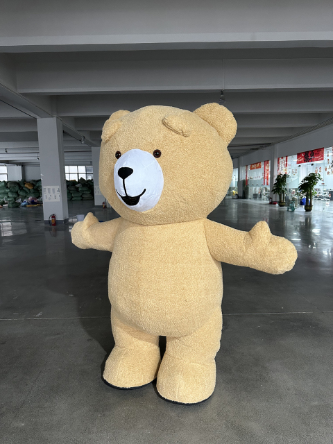Party Animal Walking Cartoon Brown Teddy Bear Costume Custom Giant Inflatable Bear Mascot Costume for Adult