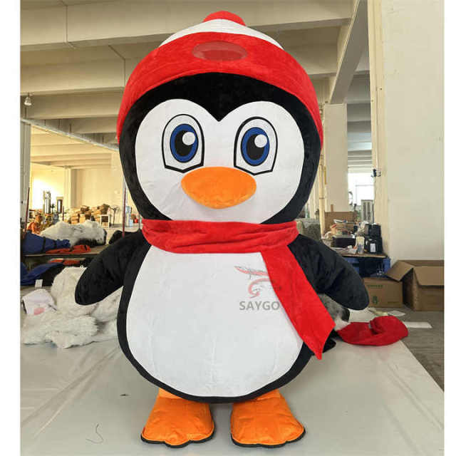 Cosplay CE 6.5ft Kids Inflatable Penguin Mascot Costume Inflatable Cartoon Baby Penguin for Birthday Events Easter Party