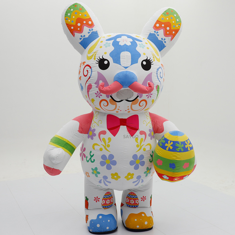 Inflatable Sexy Easter Egg Bunny Mascot Costume for Adults Unisex Mardi Gras/Carnival Saygo Brand
