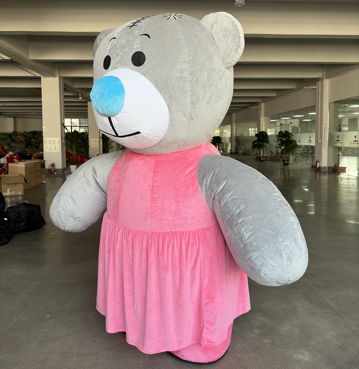Dress Teddy Bear  Wedding Party Easy Wear Good Visual Adult Cosplay Plush Inflatable Teddy Bear Costume with pink Skirt for Sale,Big Mascot,Manufacturer Wedding Party Easy Wear Good Visual Adult Cosplay Plush Inflatable Teddy Bear Costume with pink Skirt for Sale