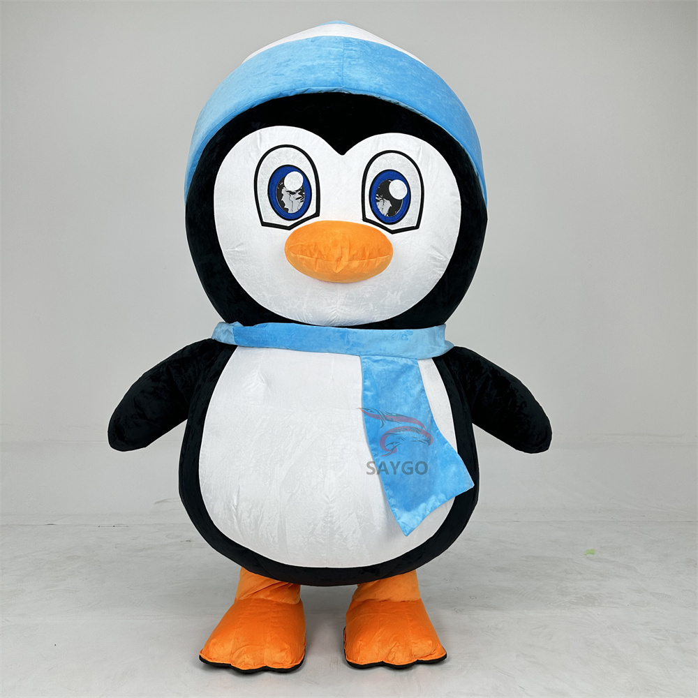 Cosplay CE 6.5ft Kids Inflatable Penguin Mascot Costume Inflatable Cartoon Baby Penguin for Birthday Events Easter Party