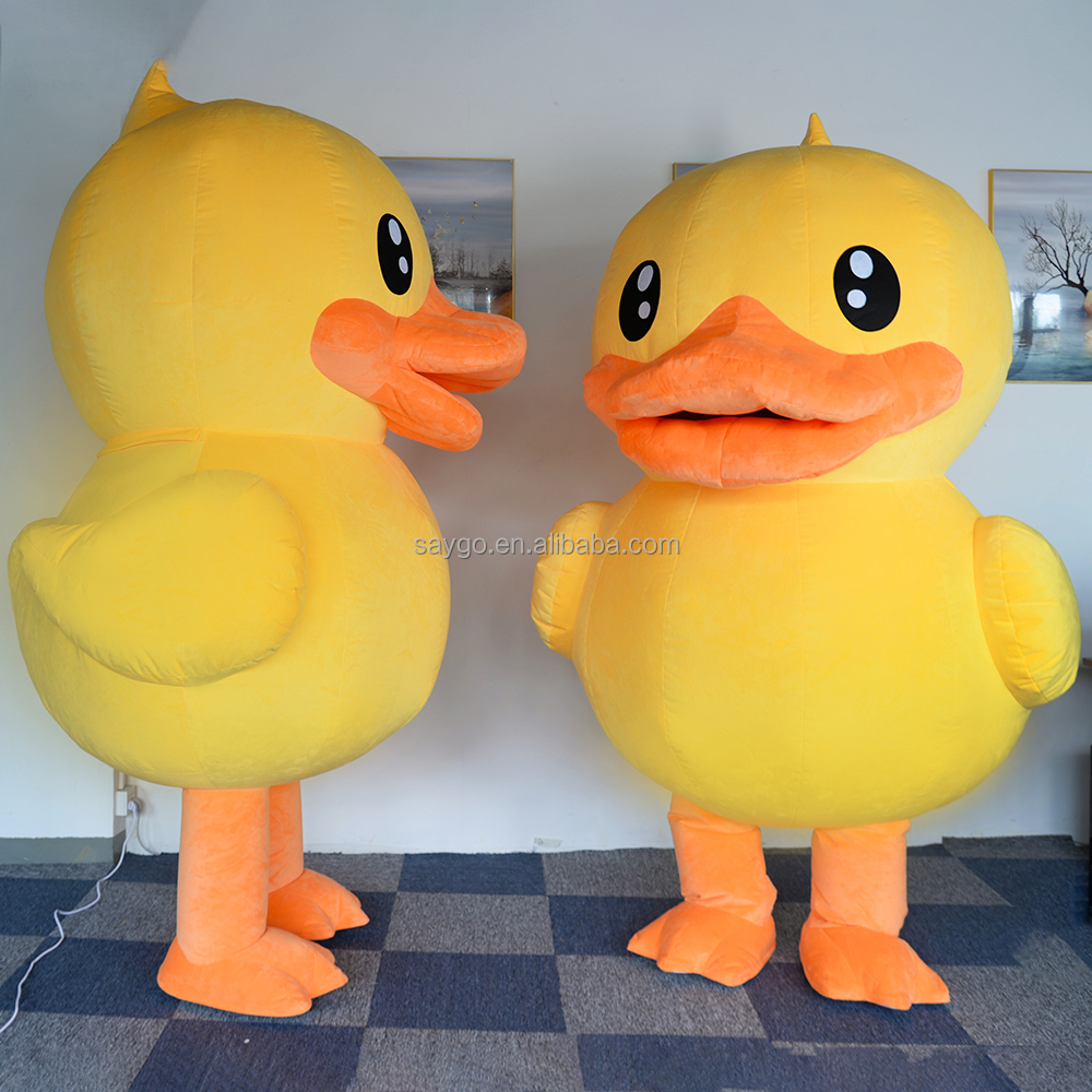 Custom Made Inflatable Duck Adult and Kids Mascot Costume Commercial Unisex Plush Mascot Costume Duck Mascot Costume for Ads