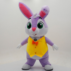 Hot Sale Saygo Inflatable Adult Purple Lovely Easter Bunny Plush Mascot Costume-Unisex Purple Mardi Gras/Carnival