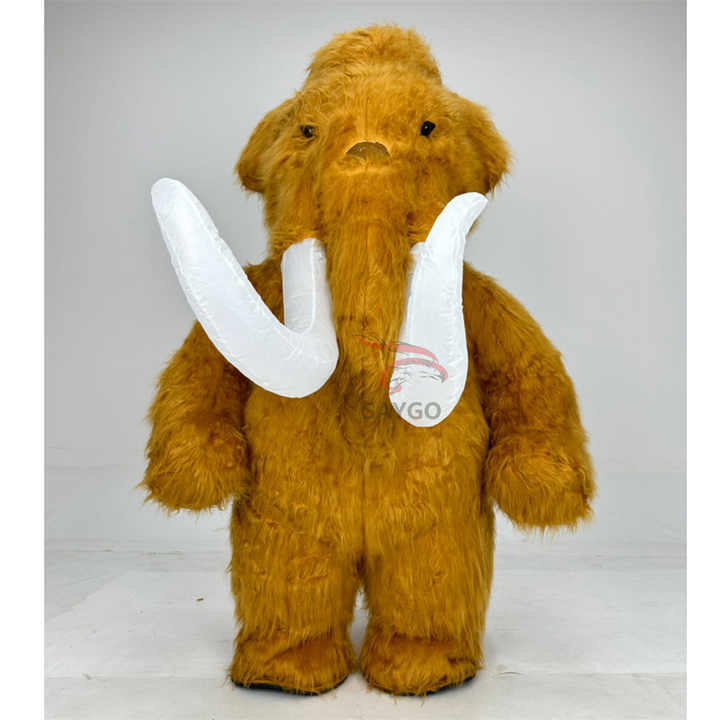 Ice Age Manny Mammoth Elephant Mascot Costume 2m 2.6m Inflate Mammoth Elephant Clothes Outfit for Adults Dress in