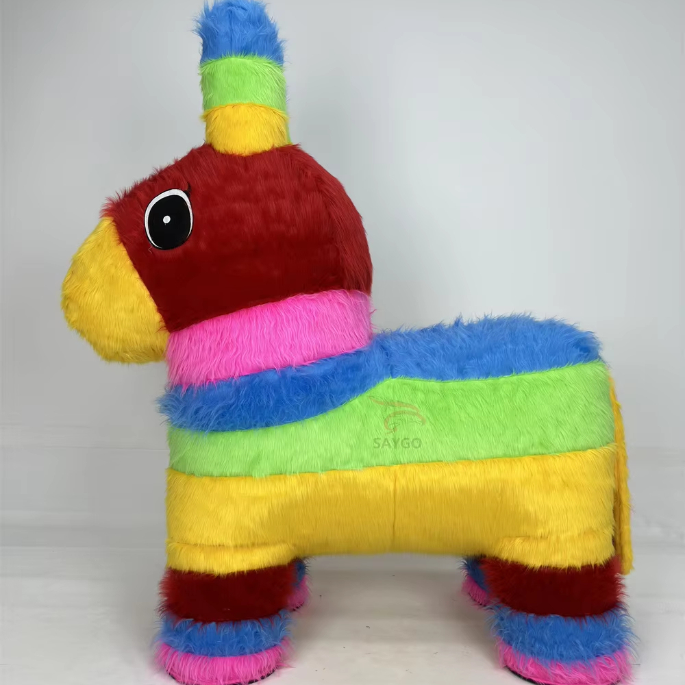 Advertising Pretty Cartoon Horse Mascot Costume Clothes with rainbow Color 2m Inflatable Horse Costume Party Dress